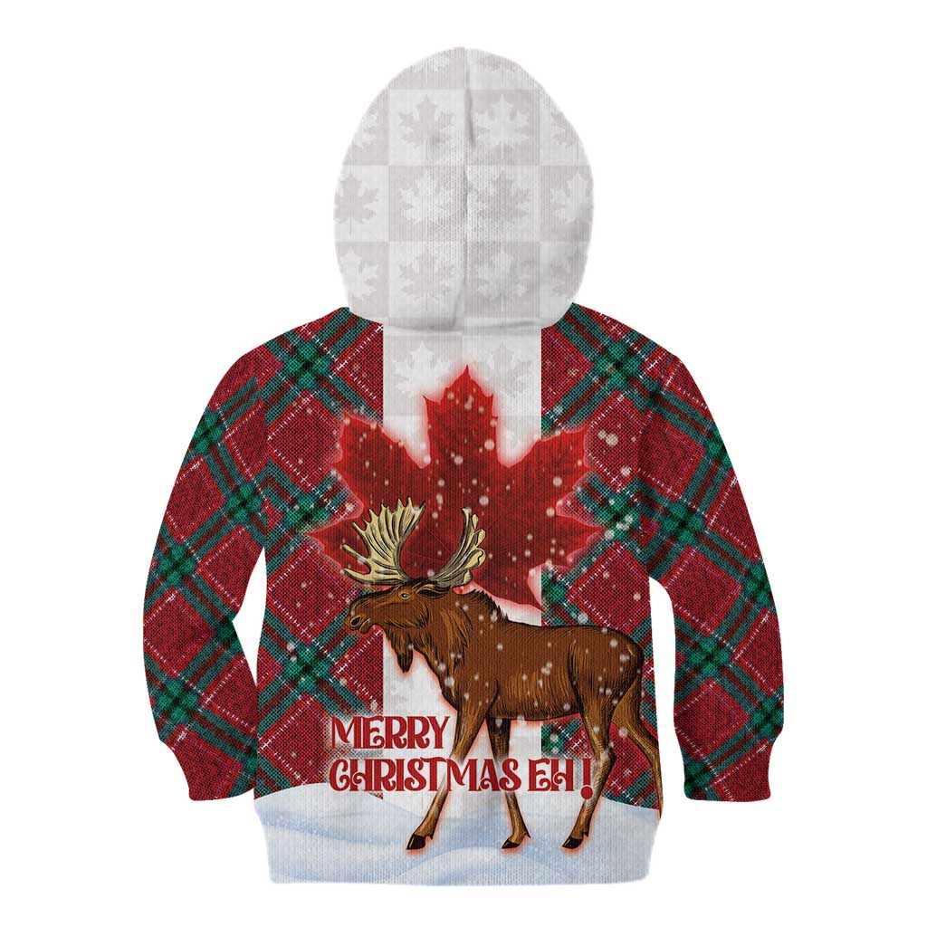 Canadian Christmas - Moose and Maple Retro Style Kid Hoodie - Wonder Print Shop