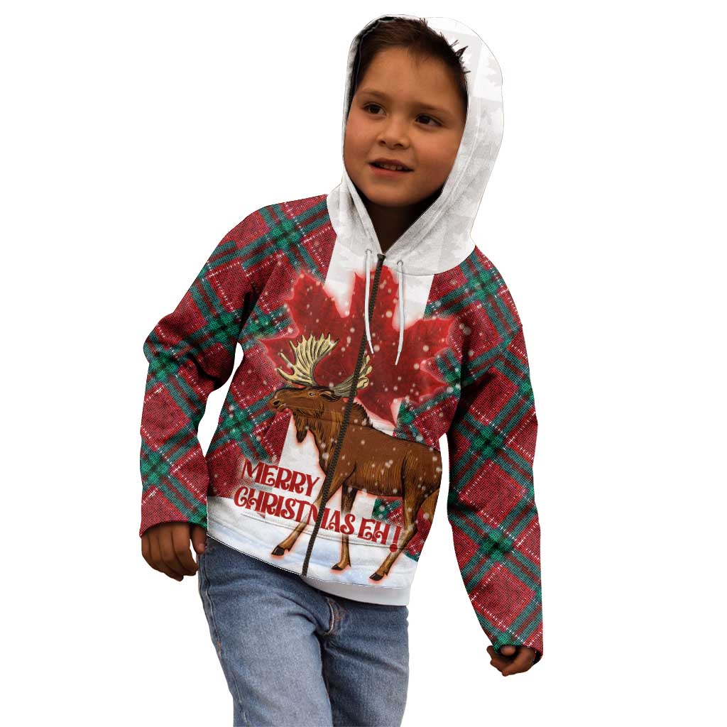 Canadian Christmas - Moose and Maple Retro Style Kid Hoodie - Wonder Print Shop