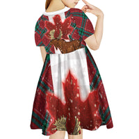 Canadian Christmas - Moose and Maple Retro Style Kid Short Sleeve Dress - Wonder Print Shop
