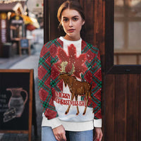 Canadian Christmas - Moose and Maple Retro Style Ugly Christmas Sweater - Wonder Print Shop