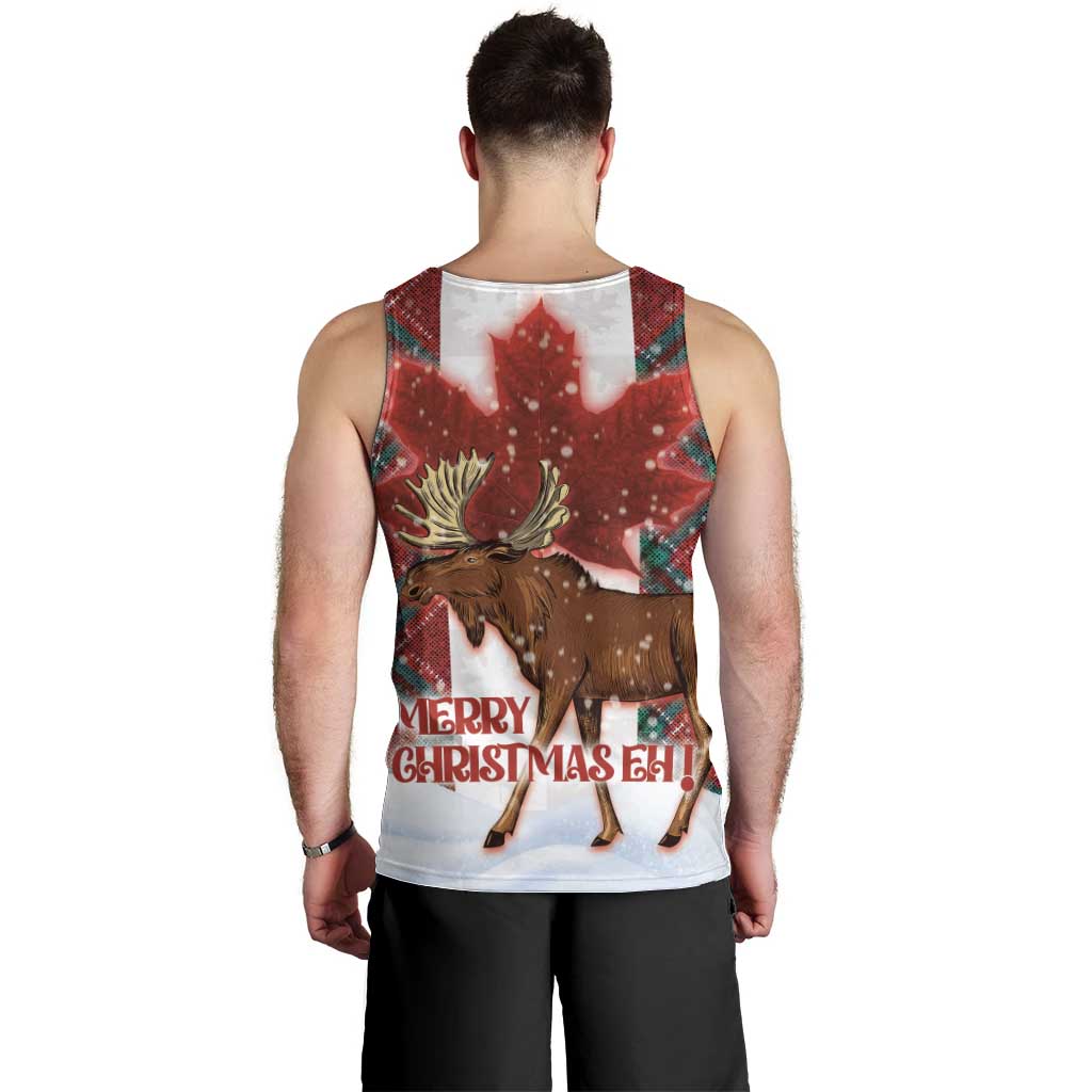 Canadian Christmas - Moose and Maple Retro Style Men Tank Top - Wonder Print Shop