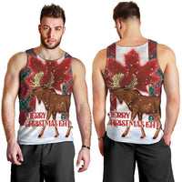Canadian Christmas - Moose and Maple Retro Style Men Tank Top - Wonder Print Shop