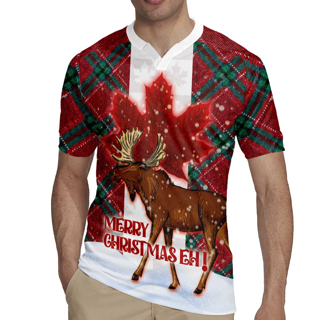 Canadian Christmas - Moose and Maple Retro Style Rugby Jersey - Wonder Print Shop