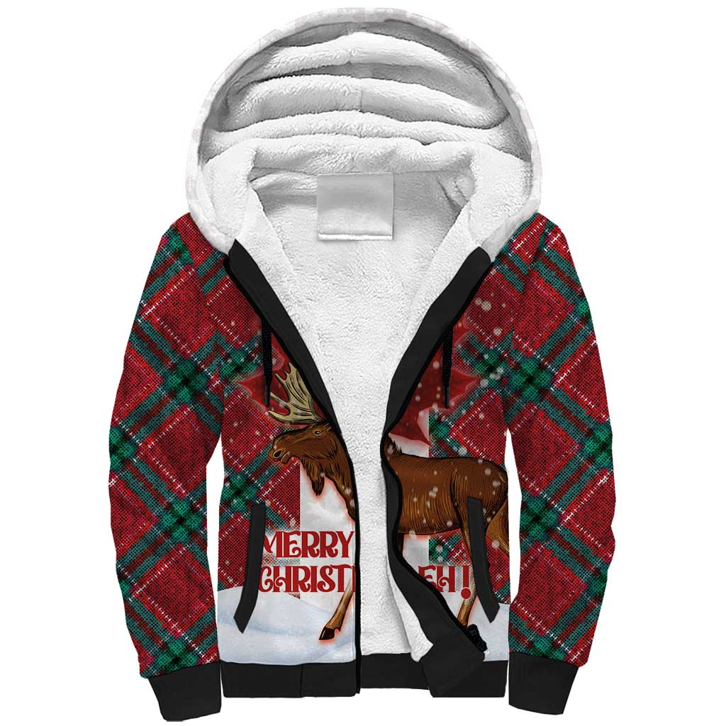 Canadian Christmas - Moose and Maple Retro Style Sherpa Hoodie - Wonder Print Shop