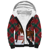 Canadian Christmas - Moose and Maple Retro Style Sherpa Hoodie - Wonder Print Shop