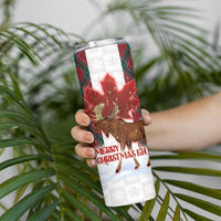 Canadian Christmas - Moose and Maple Retro Style Skinny Tumbler - Wonder Print Shop