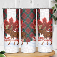 Canadian Christmas - Moose and Maple Retro Style Skinny Tumbler - Wonder Print Shop