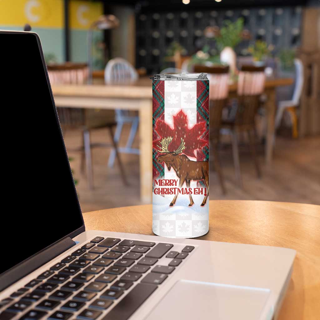 Canadian Christmas - Moose and Maple Retro Style Skinny Tumbler - Wonder Print Shop