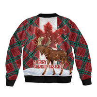 Canadian Christmas - Moose and Maple Retro Style Sleeve Zip Bomber Jacket - Wonder Print Shop