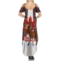 Canadian Christmas - Moose and Maple Retro Style Summer Maxi Dress - Wonder Print Shop