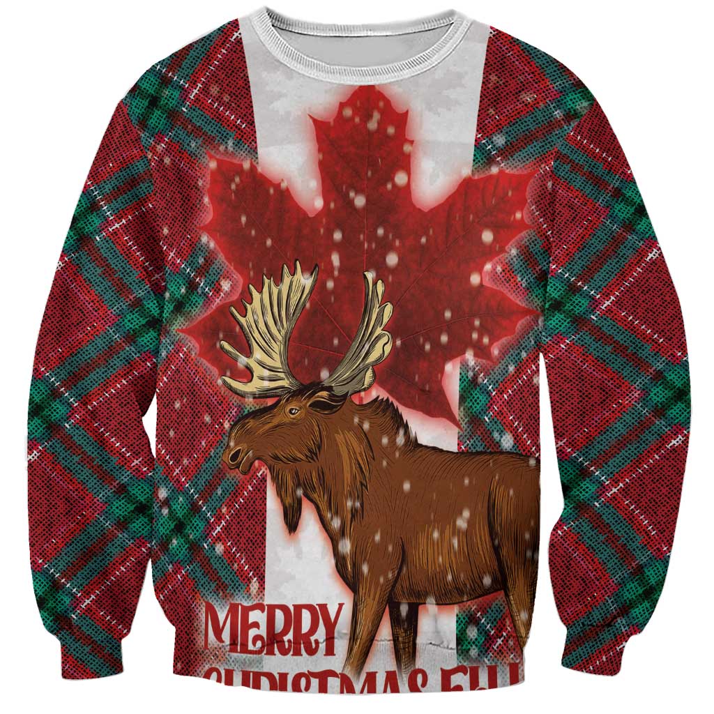 Canadian Christmas - Moose and Maple Retro Style Sweatshirt - Wonder Print Shop