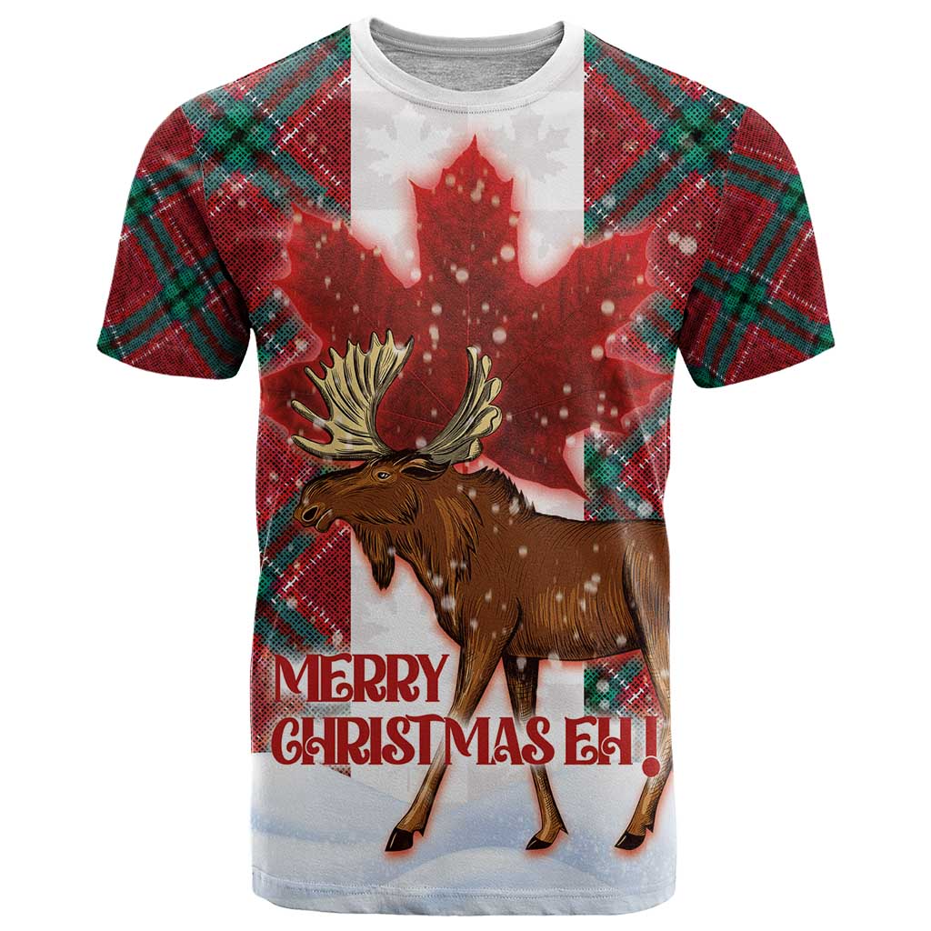 Canadian Christmas - Moose and Maple Retro Style T Shirt - Wonder Print Shop