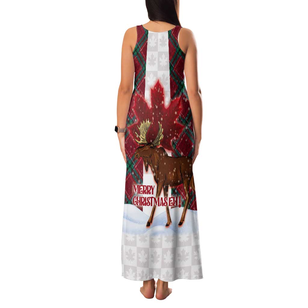Canadian Christmas - Moose and Maple Retro Style Tank Maxi Dress - Wonder Print Shop