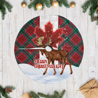 Canadian Christmas - Moose and Maple Retro Style Tree Skirt - Wonder Print Shop