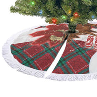 Canadian Christmas - Moose and Maple Retro Style Tree Skirt - Wonder Print Shop