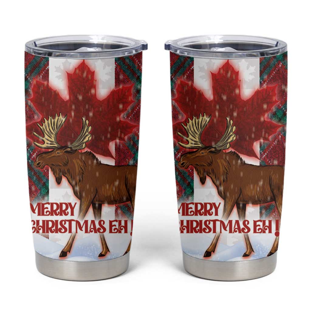 Canadian Christmas - Moose and Maple Retro Style Tumbler Cup - Wonder Print Shop