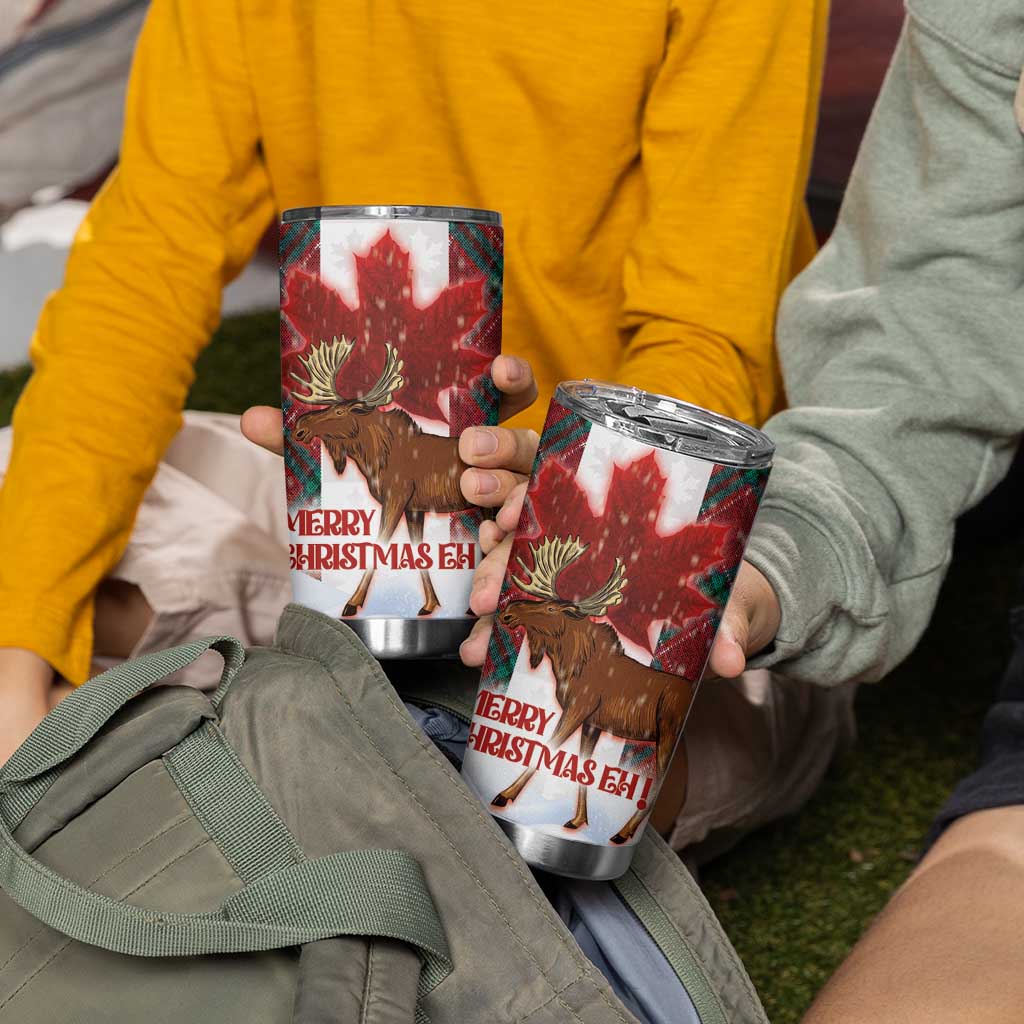 Canadian Christmas - Moose and Maple Retro Style Tumbler Cup - Wonder Print Shop