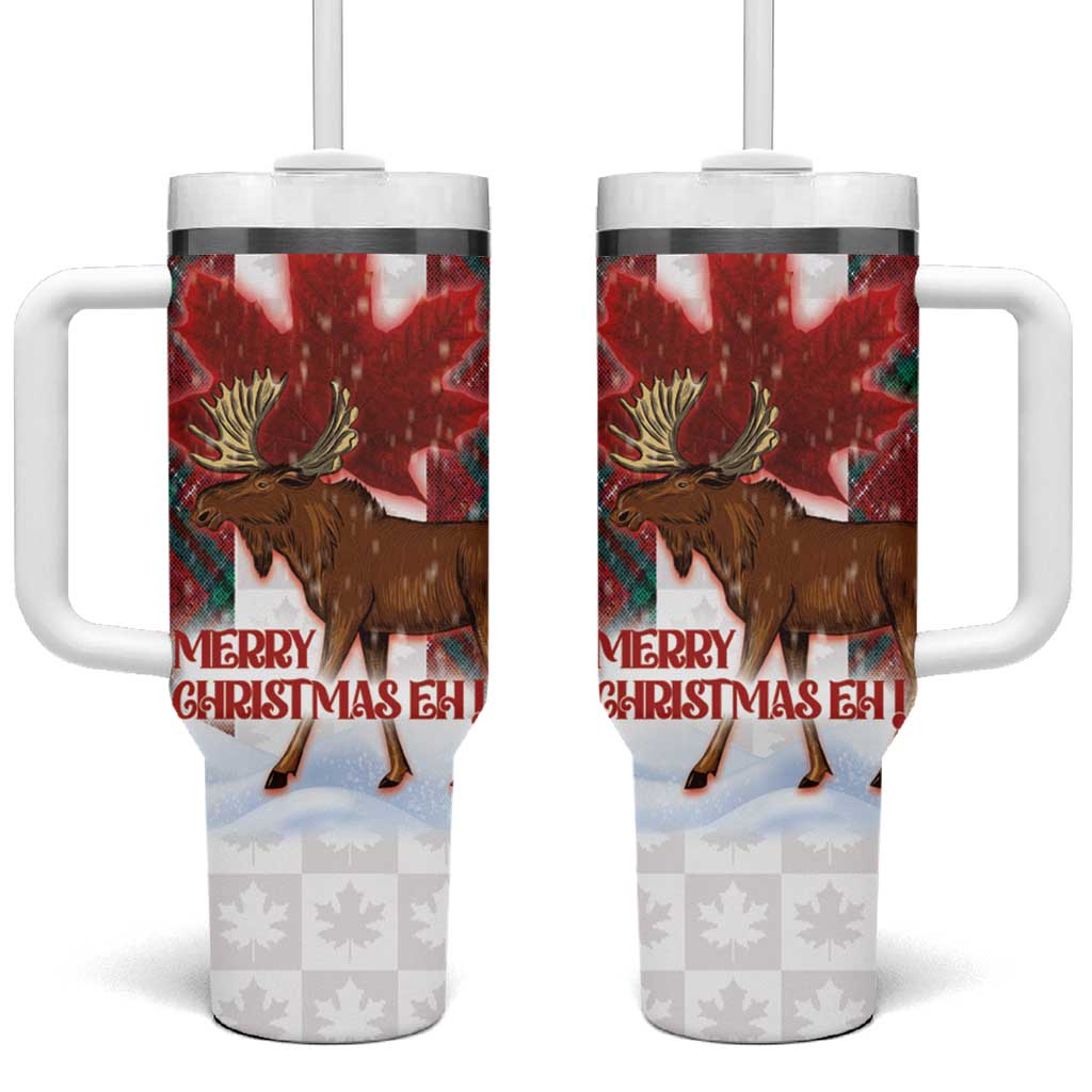 Canadian Christmas - Moose and Maple Retro Style Tumbler With Handle - Wonder Print Shop