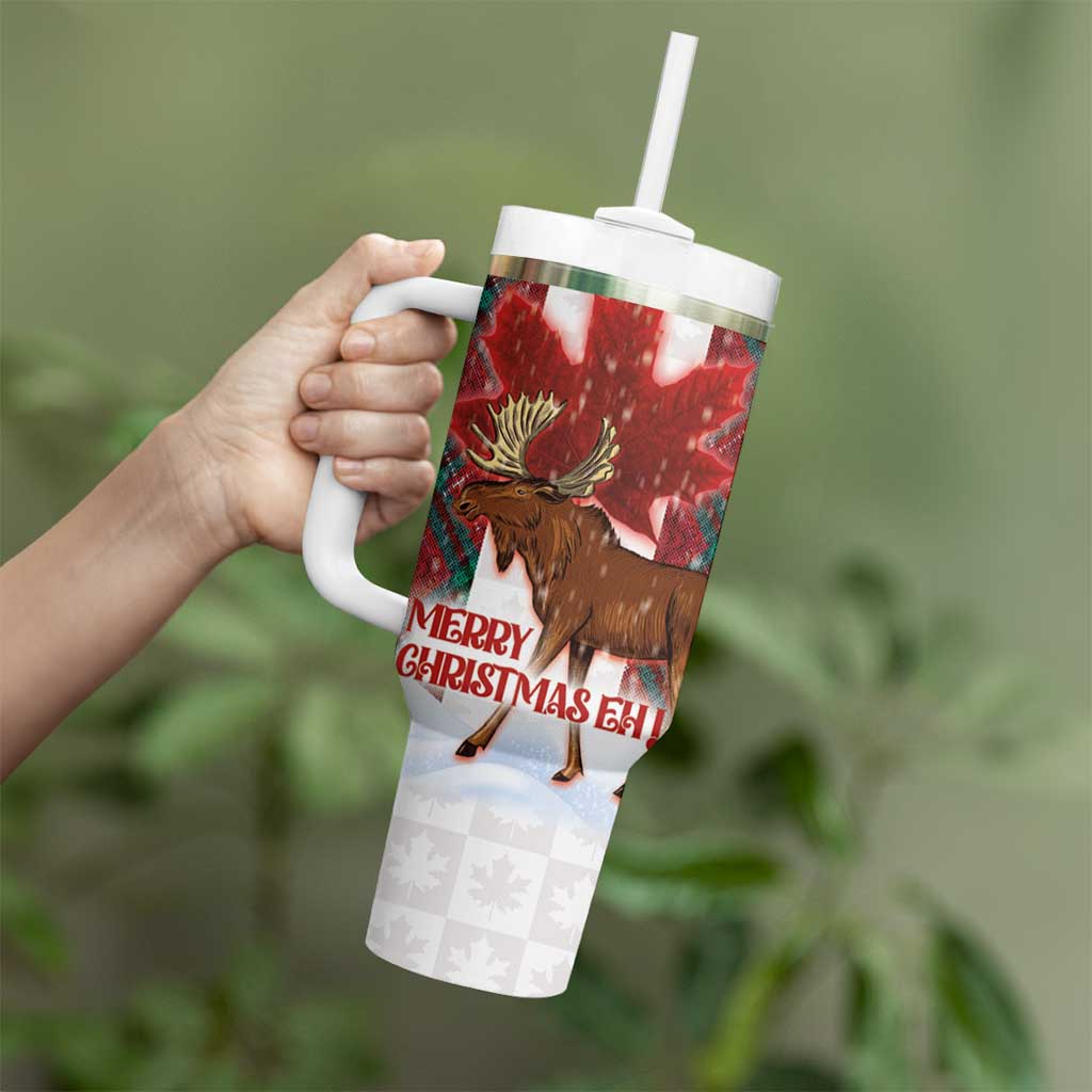 Canadian Christmas - Moose and Maple Retro Style Tumbler With Handle - Wonder Print Shop