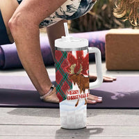 Canadian Christmas - Moose and Maple Retro Style Tumbler With Handle - Wonder Print Shop