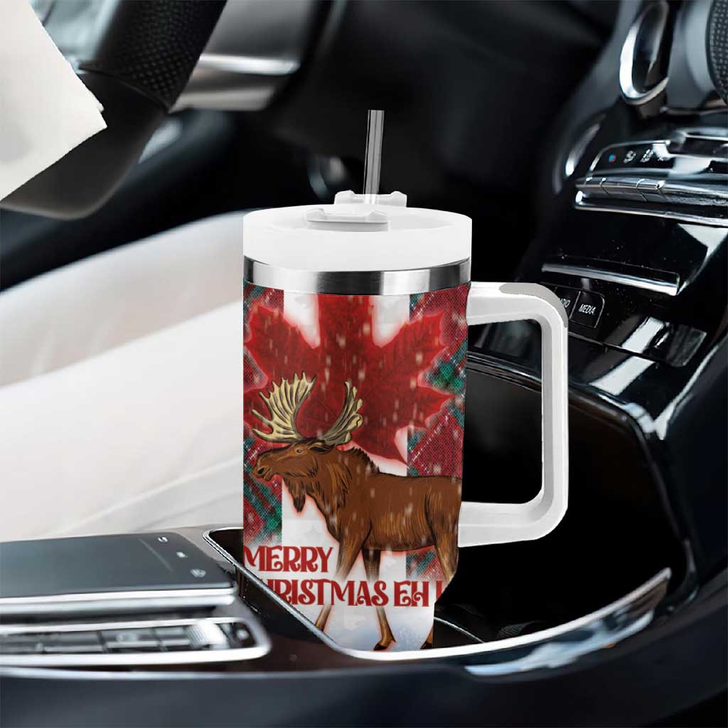 Canadian Christmas - Moose and Maple Retro Style Tumbler With Handle - Wonder Print Shop