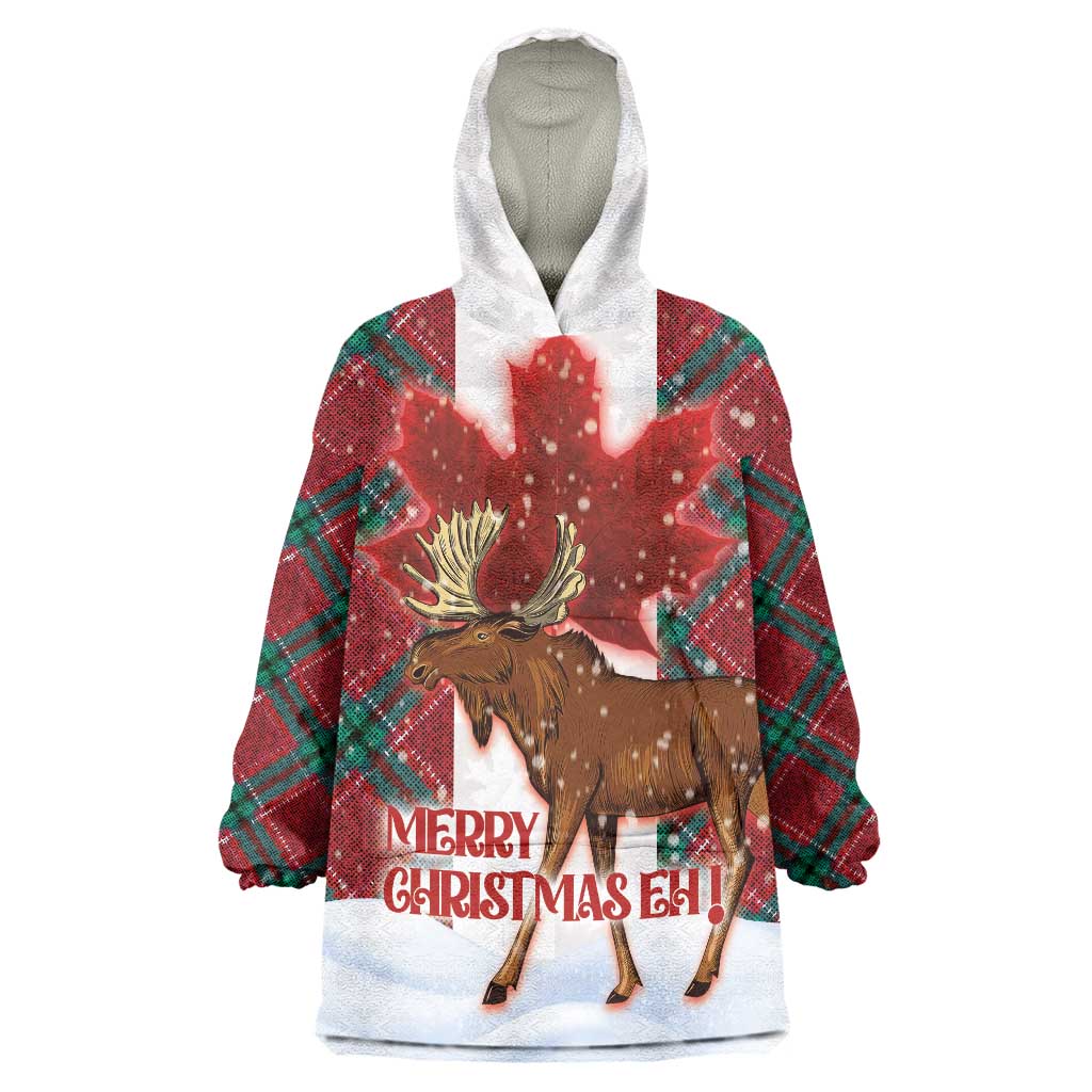 Canadian Christmas - Moose and Maple Retro Style Wearable Blanket Hoodie - Wonder Print Shop