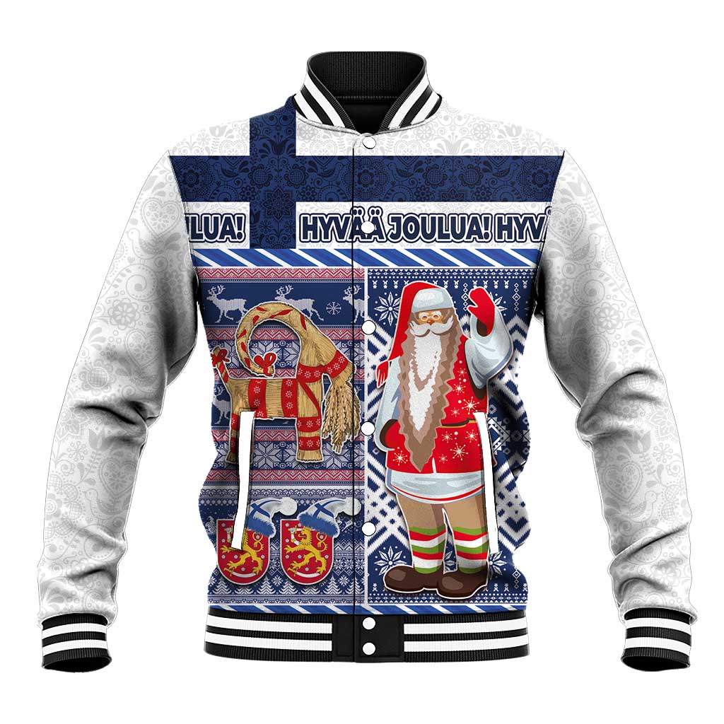 Yule Goat Joulupukki Finnish Christmas Baseball Jacket Scandinavian Pattern - Wonder Print Shop
