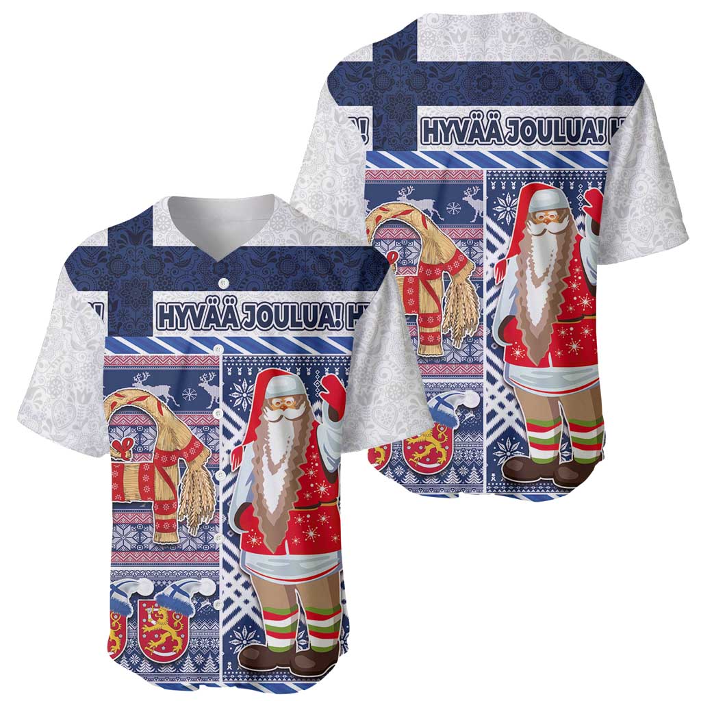 Yule Goat Joulupukki Finnish Christmas Baseball Jersey Scandinavian Pattern - Wonder Print Shop
