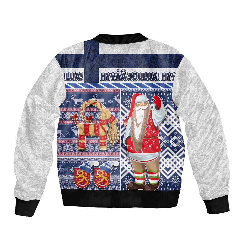 Yule Goat Joulupukki Finnish Christmas Bomber Jacket Scandinavian Pattern - Wonder Print Shop