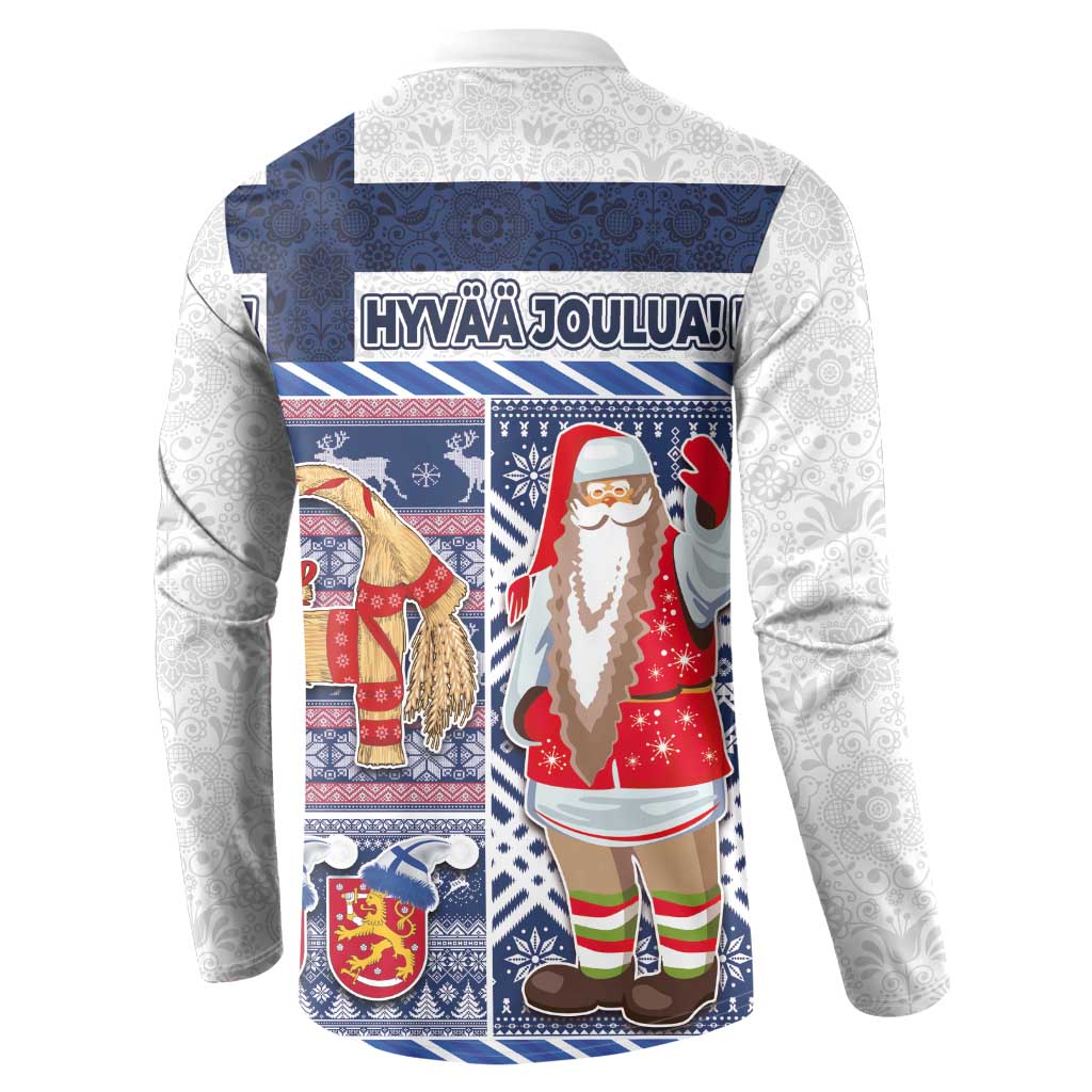 Yule Goat Joulupukki Finnish Christmas Button Sweatshirt Scandinavian Pattern - Wonder Print Shop