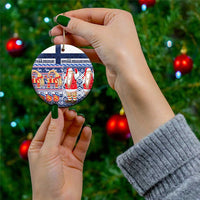 Yule Goat Joulupukki Finnish Christmas Ceramic Ornament Scandinavian Pattern - Wonder Print Shop