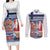 Yule Goat Joulupukki Finnish Christmas Couples Matching Long Sleeve Bodycon Dress and Long Sleeve Button Shirt Scandinavian Pattern - Wonder Print Shop