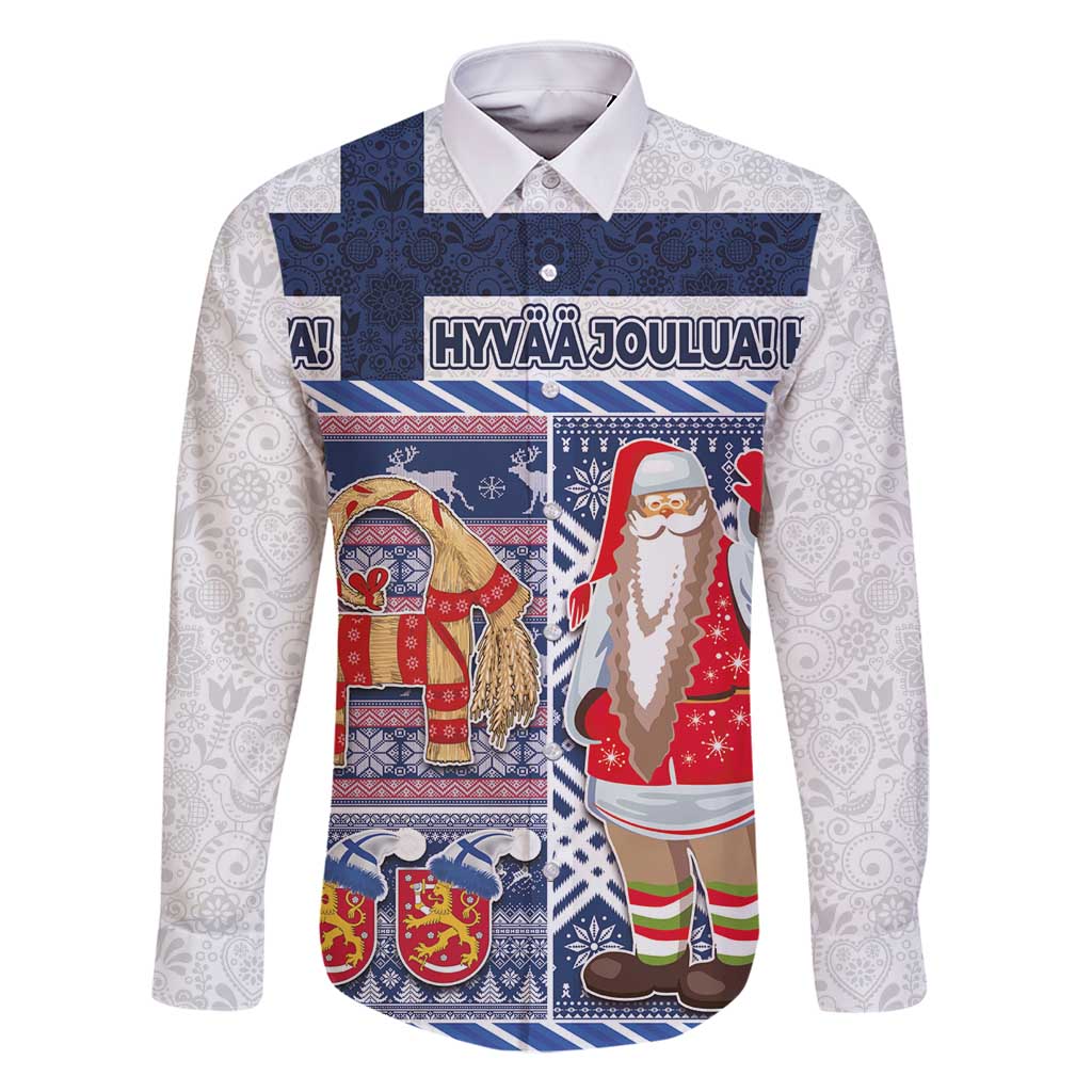 Yule Goat Joulupukki Finnish Christmas Family Matching Long Sleeve Bodycon Dress and Hawaiian Shirt Scandinavian Pattern - Wonder Print Shop
