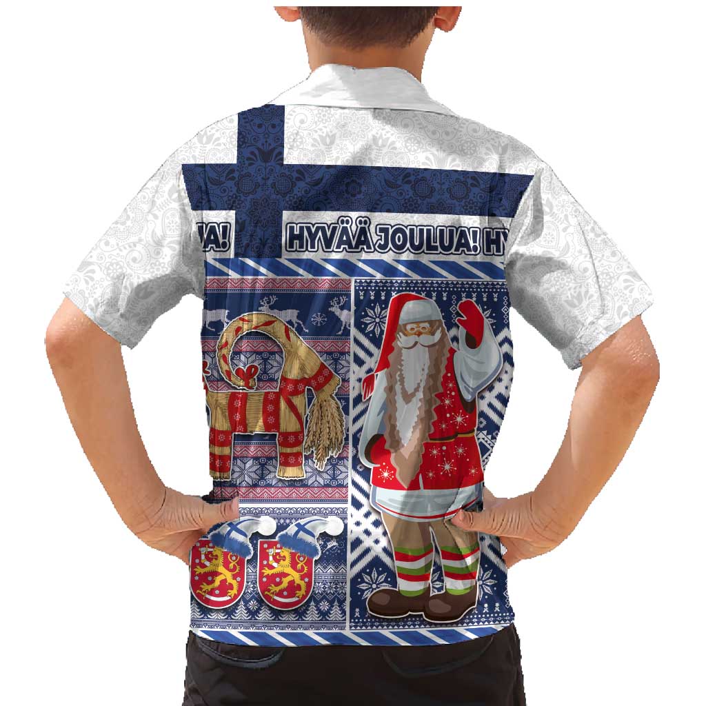 Yule Goat Joulupukki Finnish Christmas Family Matching Mermaid Dress and Hawaiian Shirt Scandinavian Pattern - Wonder Print Shop