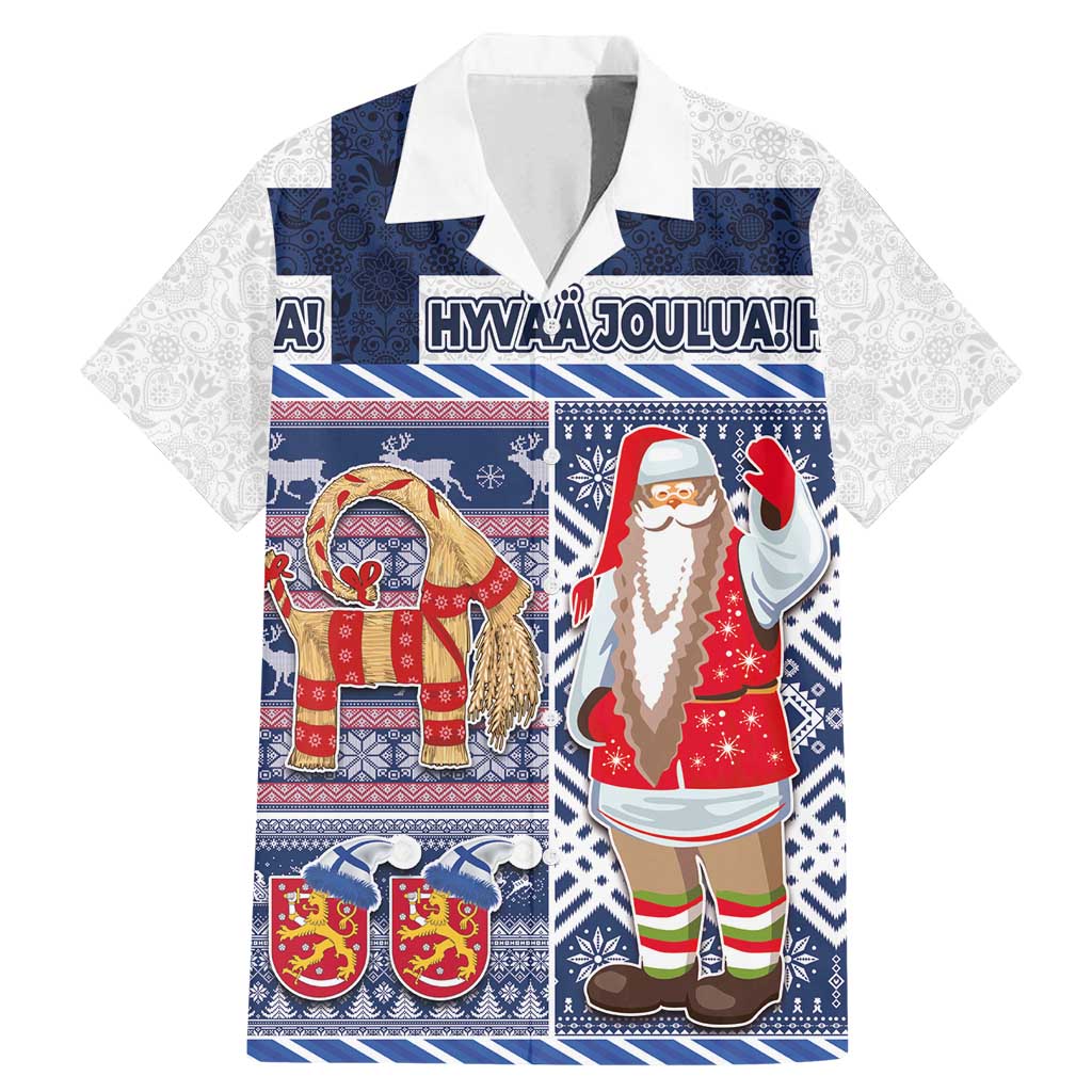 Yule Goat Joulupukki Finnish Christmas Family Matching Mermaid Dress and Hawaiian Shirt Scandinavian Pattern - Wonder Print Shop