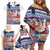 Yule Goat Joulupukki Finnish Christmas Family Matching Off Shoulder Short Dress and Hawaiian Shirt Scandinavian Pattern - Wonder Print Shop