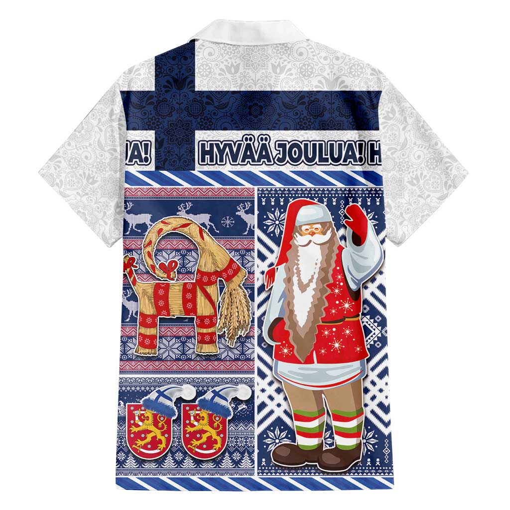 Yule Goat Joulupukki Finnish Christmas Family Matching Puletasi and Hawaiian Shirt Scandinavian Pattern - Wonder Print Shop