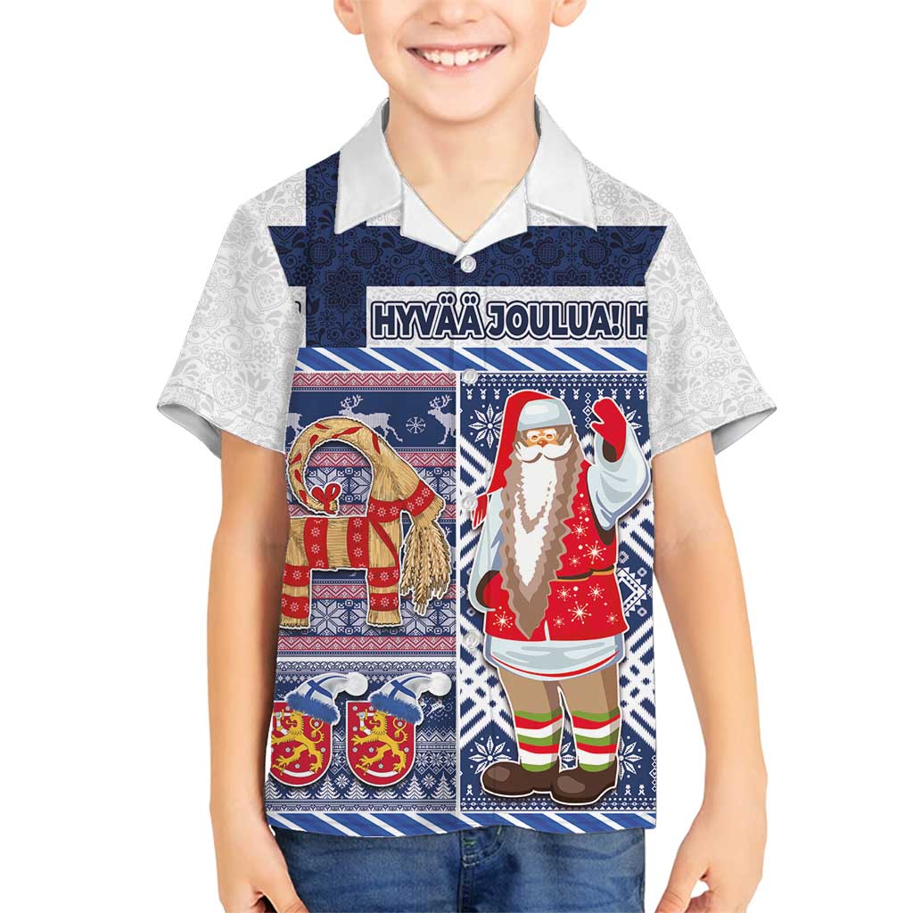 Yule Goat Joulupukki Finnish Christmas Family Matching Summer Maxi Dress and Hawaiian Shirt Scandinavian Pattern - Wonder Print Shop