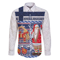 Yule Goat Joulupukki Finnish Christmas Family Matching Tank Maxi Dress and Hawaiian Shirt Scandinavian Pattern - Wonder Print Shop