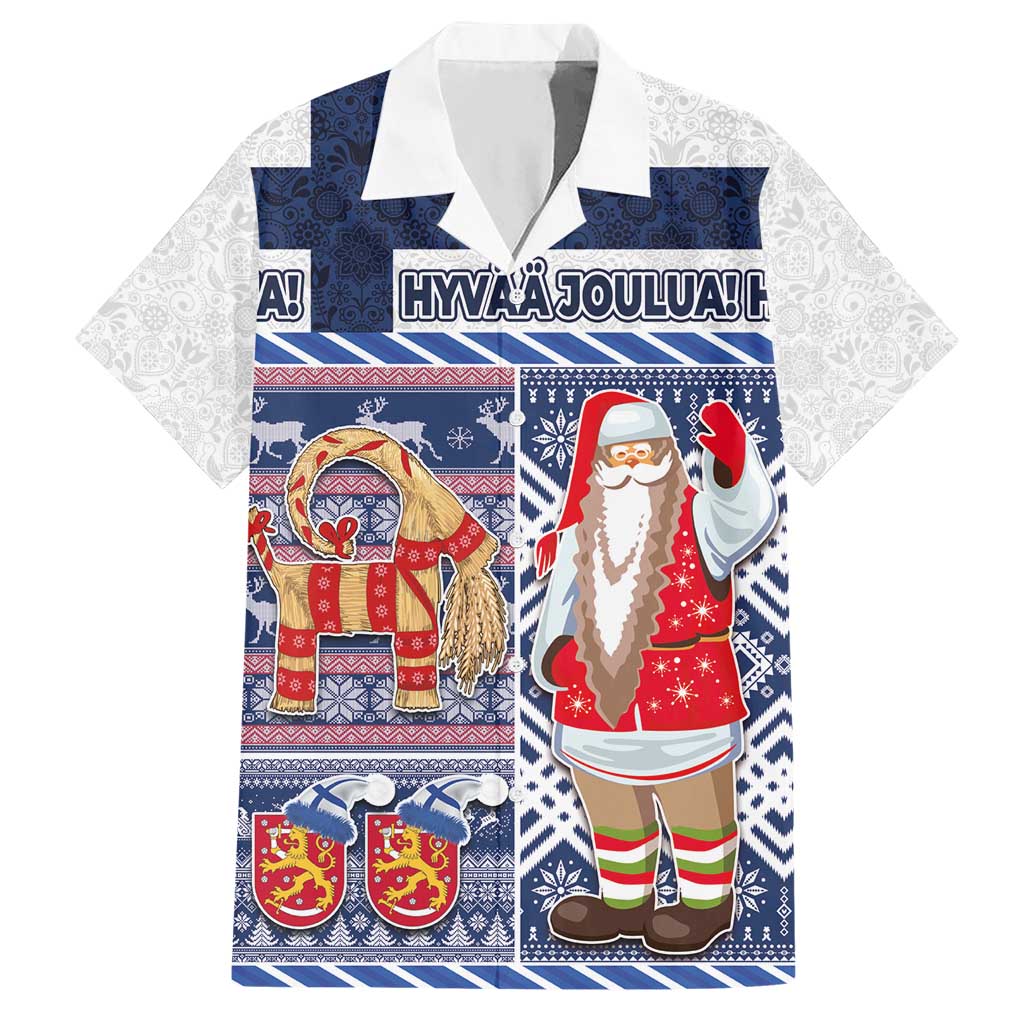 Yule Goat Joulupukki Finnish Christmas Hawaiian Shirt Scandinavian Pattern - Wonder Print Shop