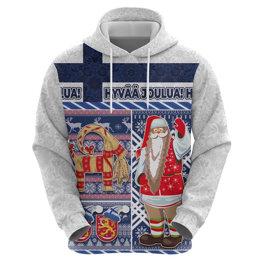 Yule Goat Joulupukki Finnish Christmas Hoodie Scandinavian Pattern - Wonder Print Shop