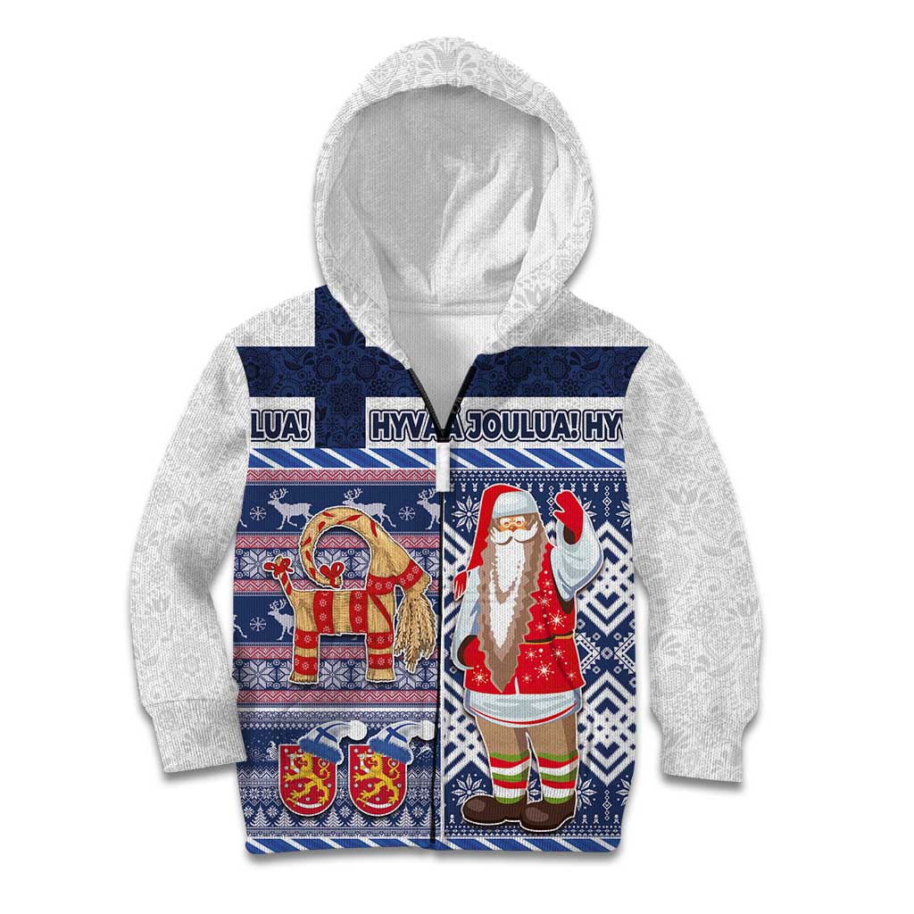 Yule Goat Joulupukki Finnish Christmas Kid Hoodie Scandinavian Pattern - Wonder Print Shop