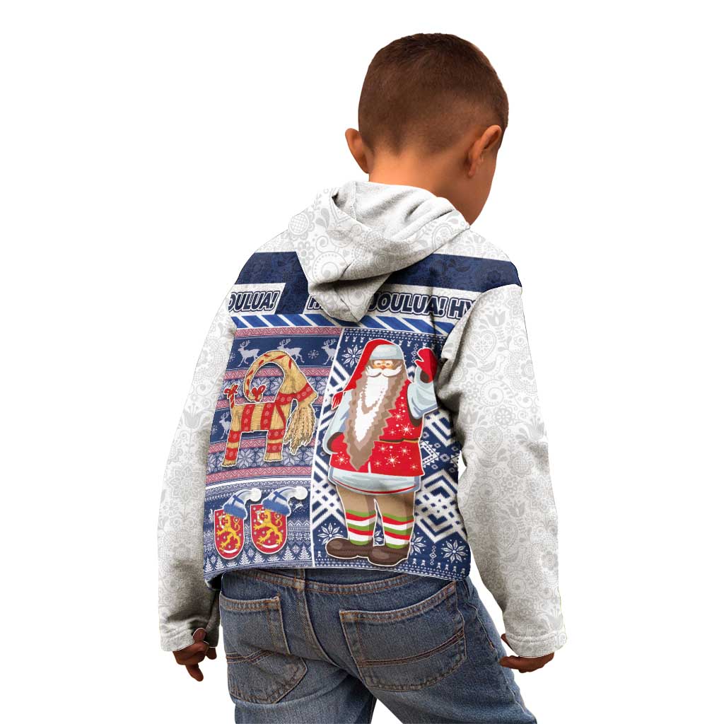 Yule Goat Joulupukki Finnish Christmas Kid Hoodie Scandinavian Pattern - Wonder Print Shop