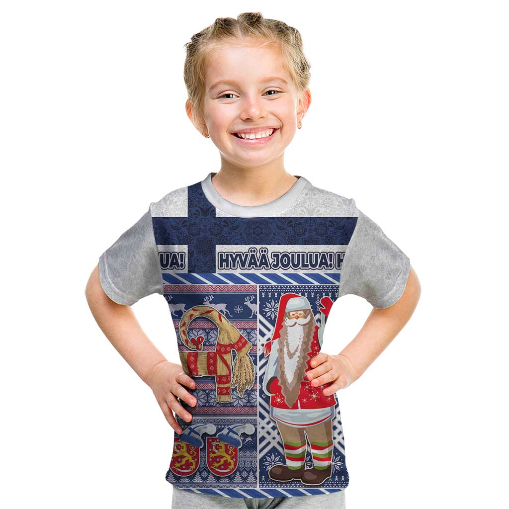 Yule Goat Joulupukki Finnish Christmas Kid T Shirt Scandinavian Pattern - Wonder Print Shop