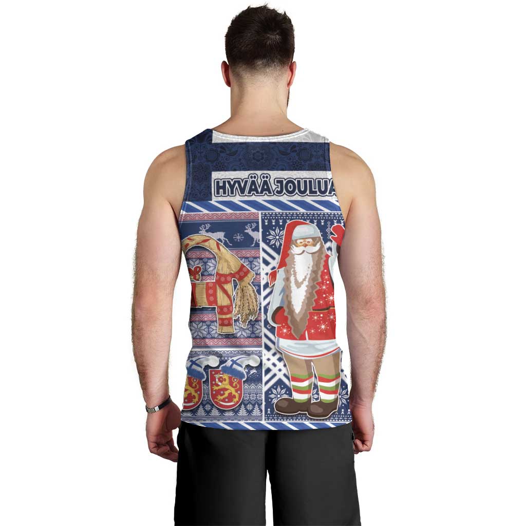 Yule Goat Joulupukki Finnish Christmas Men Tank Top Scandinavian Pattern - Wonder Print Shop