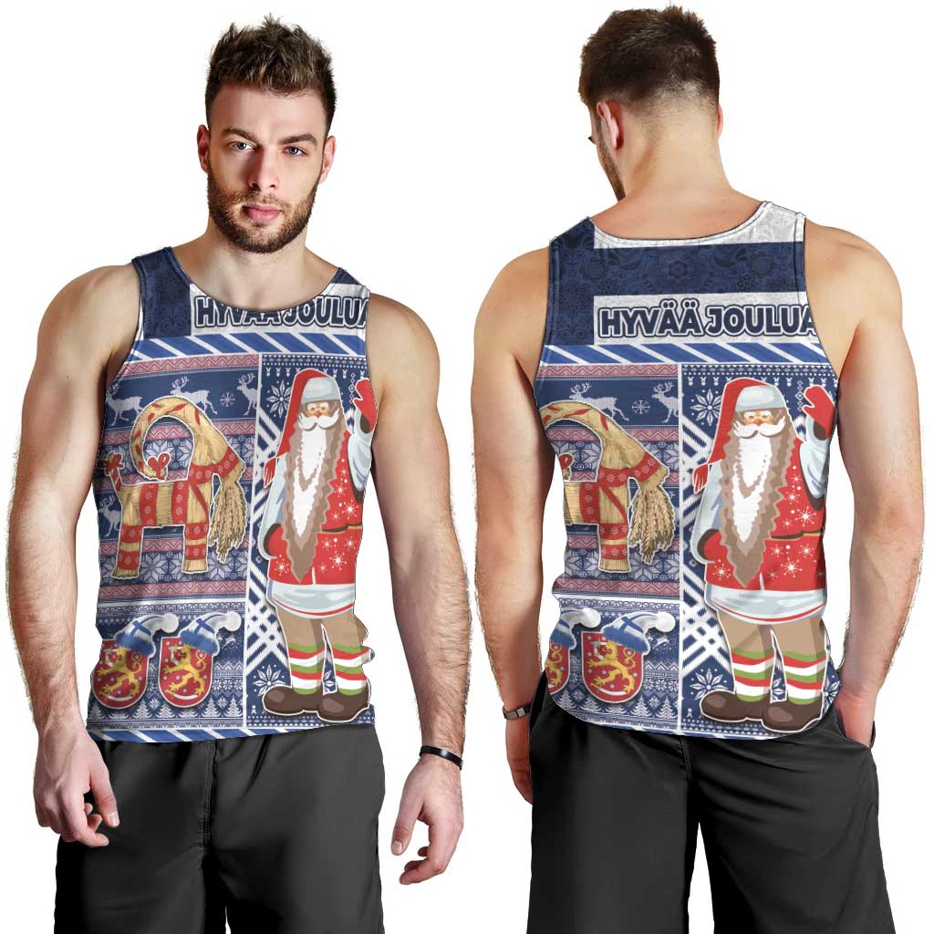 Yule Goat Joulupukki Finnish Christmas Men Tank Top Scandinavian Pattern - Wonder Print Shop
