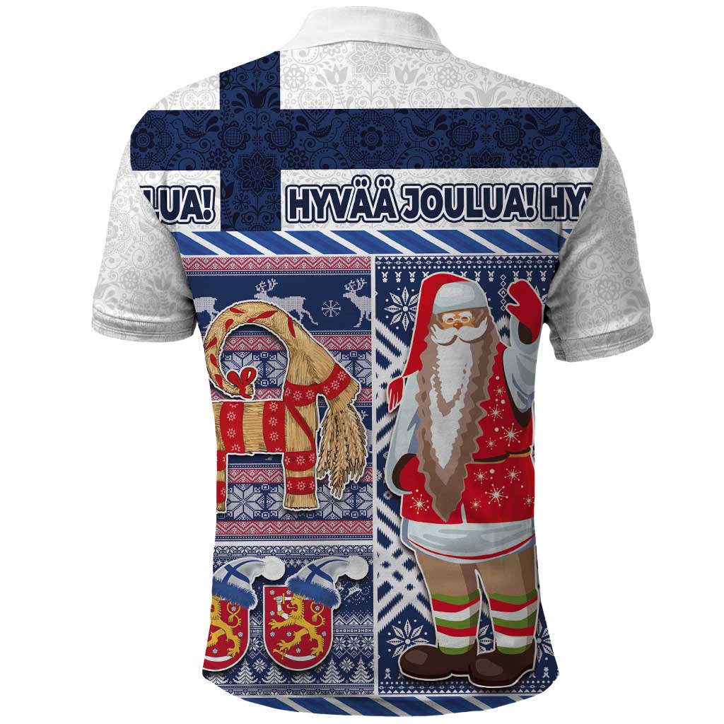 Yule Goat Joulupukki Finnish Christmas Polo Shirt Scandinavian Pattern - Wonder Print Shop