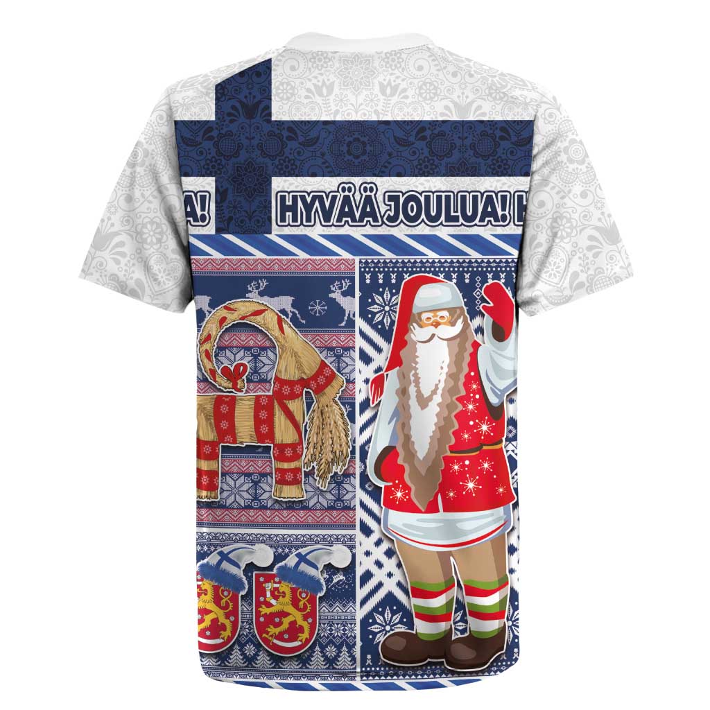Yule Goat Joulupukki Finnish Christmas Rugby Jersey Scandinavian Pattern - Wonder Print Shop