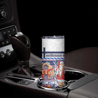 Yule Goat Joulupukki Finnish Christmas Skinny Tumbler Scandinavian Pattern - Wonder Print Shop