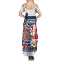Yule Goat Joulupukki Finnish Christmas Summer Maxi Dress Scandinavian Pattern - Wonder Print Shop
